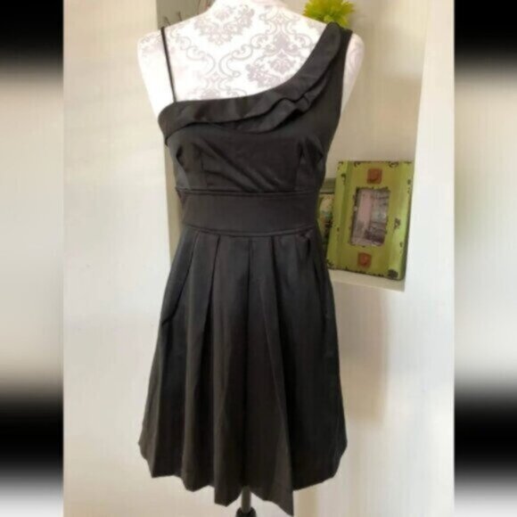 Vintage Y2K Black Satin Mini Dress Size 4 Women's - Picture 2 of 12